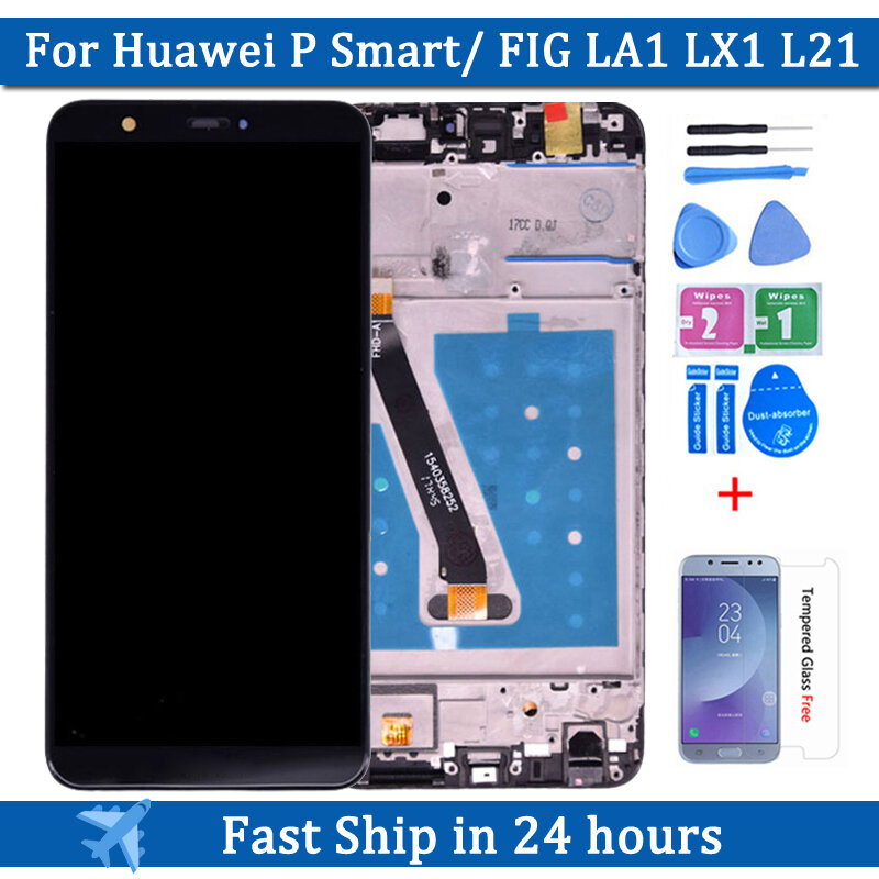 オリジナルのモバイルlcdディスプレイ,タッチスクリーンデジタイザーマウント,figフレーム付き,la1,lx1,l21,l22,huawei p smart,huawei enjoy 7s