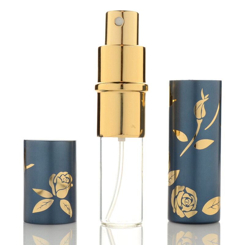 Botol kosmetik Mini parfum isi ulang 10ml, botol kosmetik Mini Atomizer kosong aluminium Travel portabel dengan pompa aroma semprot
