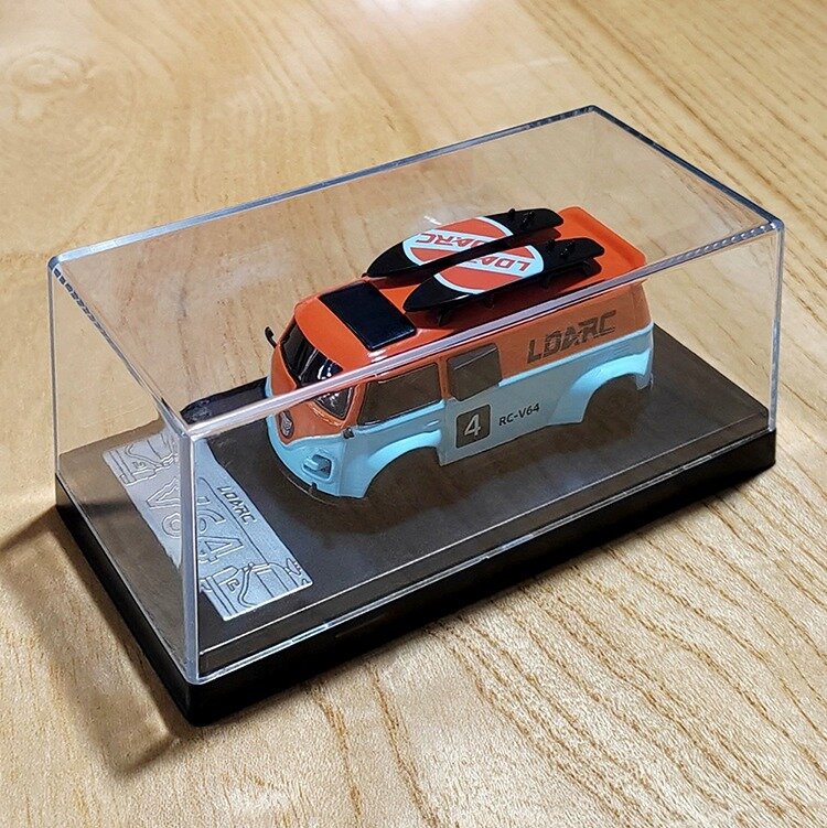 Ldarc-Mini RWD carro de brinquedo de controle remoto para crianças e adultos, V64 1:64 Diy, 8 canais de simulação, modelo RC, pão, veículos de corrida