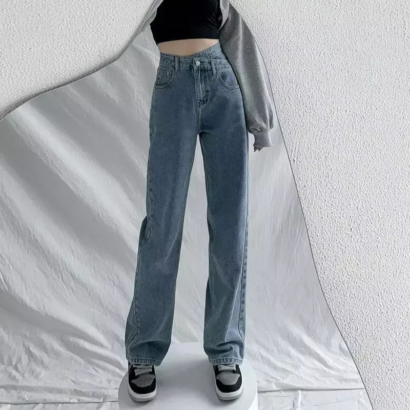 2023 New Spring Summer Women Casual Cotton High Waist Jeans Fashion Casual Ladies Pencil Pants