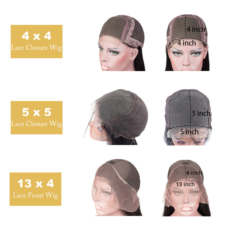 13X4 Wig Rambut Manusia Renda Depan Gelombang Tubuh untuk Wanita Kulit Hitam Brasil Sebelum Dipetik HD 4X4 5X5 Wig Gelombang Dalam Longgar Penutupan Renda
