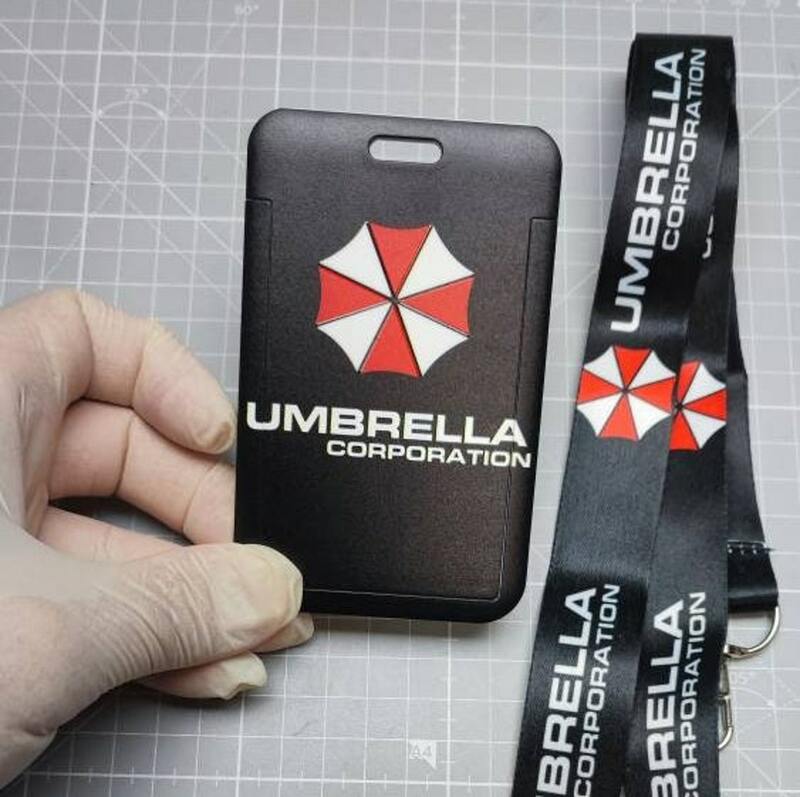 Doppelseiten Regenschirm Lanyard & Karten halter von Umbrella Corporation Halsband Karte ID Inhaber mit Mitarbeiter Informations karte