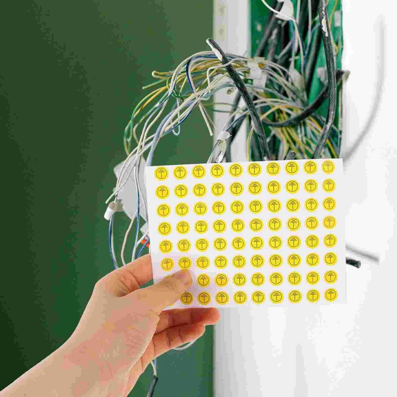 800 Stuks Aarde Aarding Bord Elektrische Paneellabels Waarschuwing Elektrische Apparaatsymbool Stickers