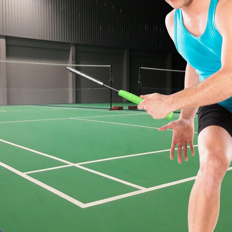 Raket bulu tangkis, latihan ayun pergelangan tangan, alat bantu latihan kekuatan portabel, pelatih Badminton untuk kekuatan poin kecepatan benturan