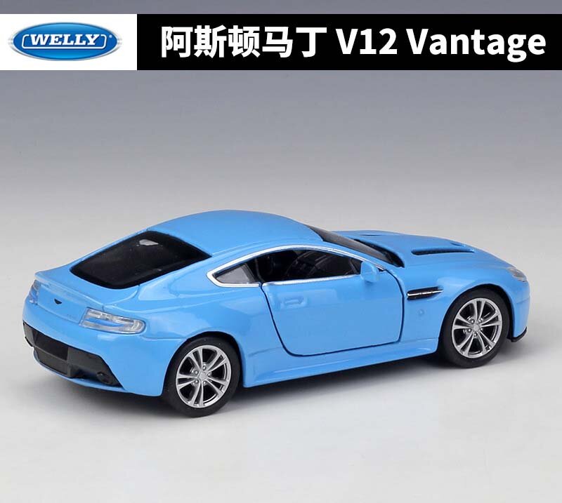 WELLY – jouet de voiture en alliage, 1:36, Aston Martin V12, simulateur de vue, modèle en métal moulé, cadeau pour enfants