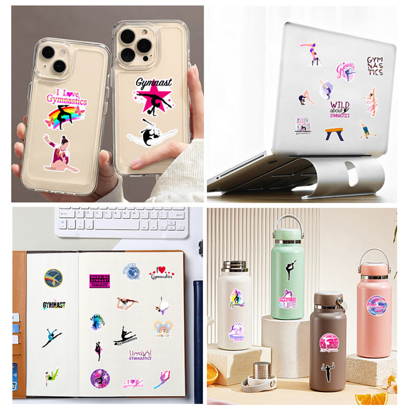 10/30/50pcs Cartoon Gymnastic Dance Stickers Art Aesthetic Sport Decals Phone Suitcase Guitar Waterproof Graffiti Sticker Decor