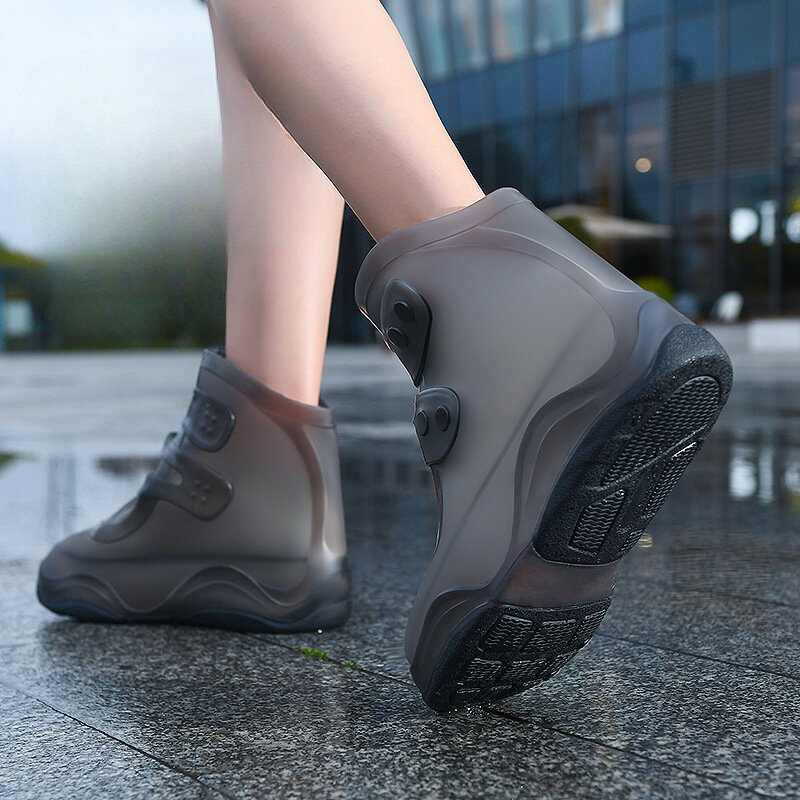 Sapatos de chuva impermeáveis para meninas e mulheres, Capa antiderrapante, Espessado e Durável, Capas de sapatos