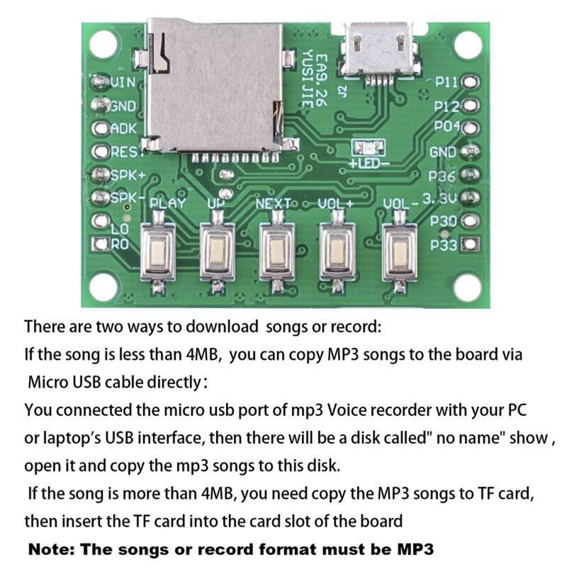 Zestaw do odtwarzania głosu MP3 moduł nagrywanie dźwięku z czujnik podczerwieni PIR obsługuje USB pobrania karty TF DIY Shop Welcomer