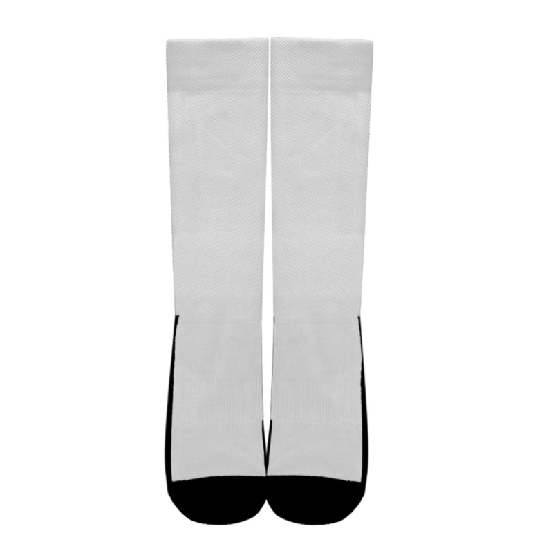 Mulheres meias brancas meias longas joelho sólido meias altas moda meias de náilon 3d impressão logotipo personalizado todo o design de impressão diy livre design