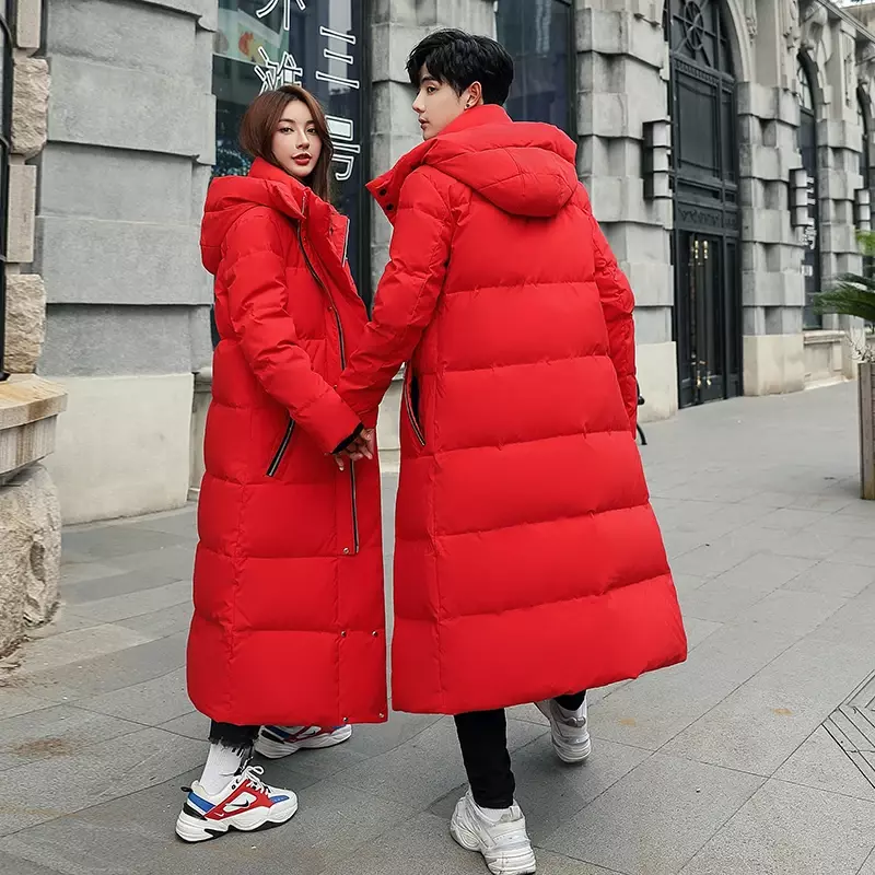 Новинка 2023 года, зимняя непромокаемая пуховая куртка Coed-30, Высококачественная Мужская и Женская длинная (зима), теплая Модная брендовая красная парка, модель S-5XL