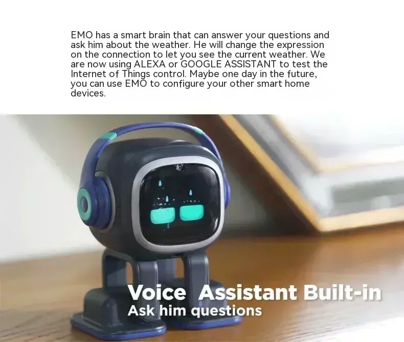Emo Robot Pet AI Comunicação Inteligente Inteligente, Robô Inteligente Eletrônico Interativo, Brinquedos Acompanhantes, Presente Animais