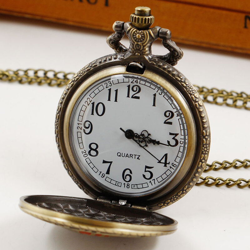 Osobowa kreatywna motyw filmowy zegarek kieszonkowy Cosplay Steampunk stary naszyjnik męskie kwarcowe zegarki kieszonkowe z łańcuszkiem