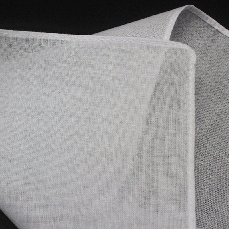 Mouchoirs blancs Hankie pour femmes, mouchoirs carrés en coton Super doux lavables, serviette poitrine, mouchoirs carrés