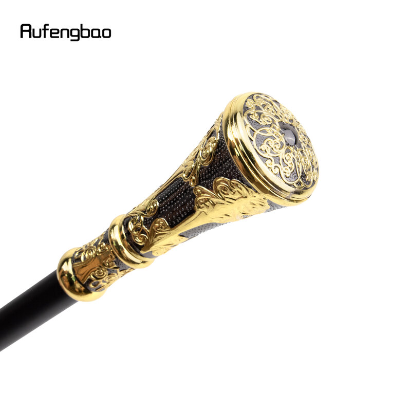 Золотистая черная Роскошная Цветочная круглая ручка, модная трость для фото, декоративная трость для ходьбы, элегантная ручка, ручка для трости 93 см