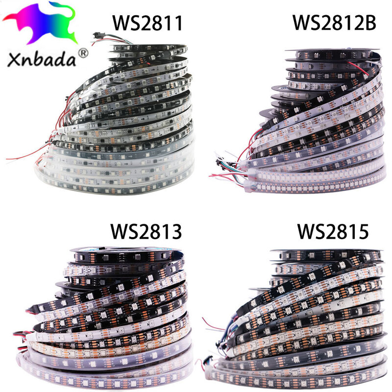 Tira de luces LED RGB inteligente WS2811, WS2812B, WS2813, WS2815, WS2812, IC direccionable individualmente, 30/60/144 píxeles/LED/M