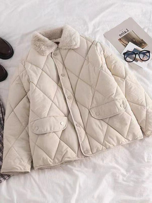 Odzież damska krótki puchowe bawełniane kurtki płaszcz zimowy koreański moda wypoczynek zagęścić ciepłe bawełniane wyściełane ocieplana odzież wierzchnia topy