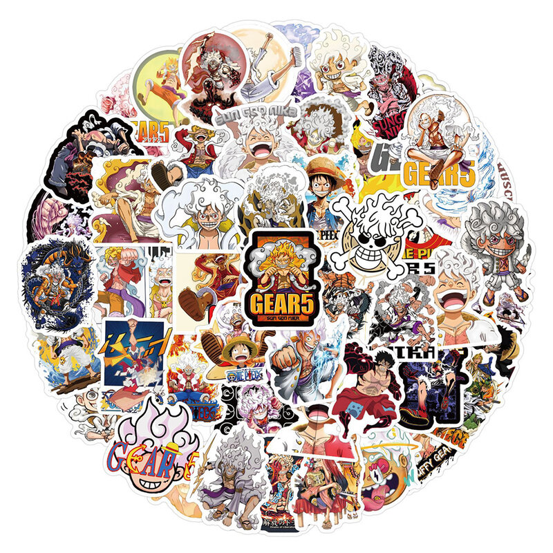 Pegatinas de dibujos animados de One Piece, calcomanías impermeables para motocicleta, portátil, coche, 10/30/50/110 piezas