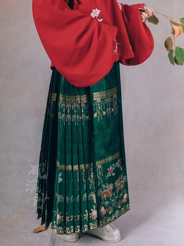 女性のためのロマンチックなオリエンタルスタイルのスカート,ラウンドネックのエレガントなドレス,中国の馬のスタイル,カジュアルなパーティーの装い