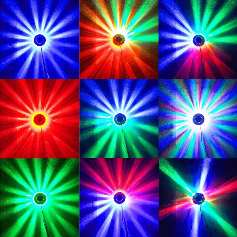 Mini lámpara de fiesta de Navidad, proyector láser de girasol RGB de 8W, 48 led, iluminación para discoteca, pared, escenario, Bar, DJ, Fondo de sonido