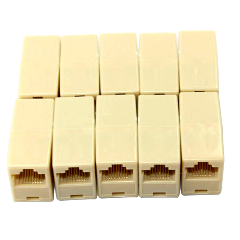 10PCS RJ45 Female to Female Network Ethernet Lan Cable Joiner Connector new