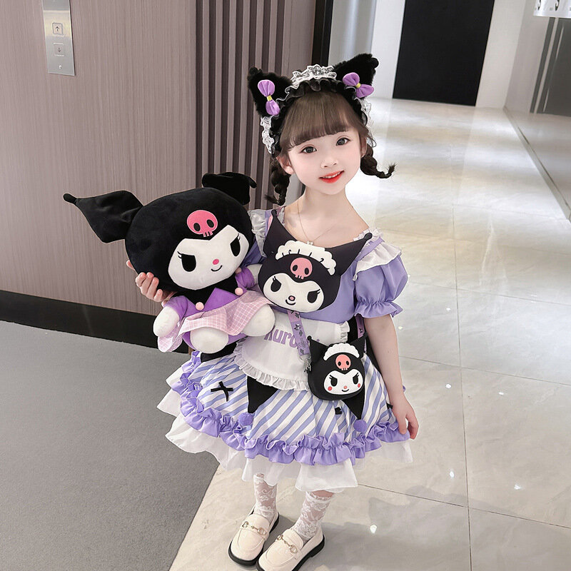 Miniso Sanrios Kuromi Mijn Melodie Kinderen Jurk Schattige Anime Lolita Prinsessenjurken Zomer Outdoor Feest Lieve Meisjes Verjaardagscadeau