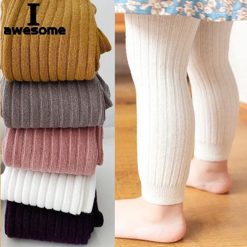 Primavera outono calças do bebê recém-nascido meninas leggings soild cor algodão calças crianças leggings 0-6 anos nono calças meias