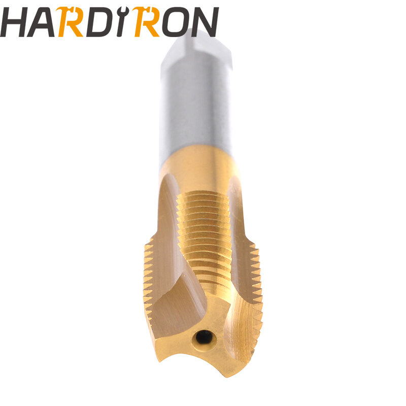 Grifo de punto en espiral Hardiron M14 X 1, revestimiento de titanio HSS, enchufe de punto en espiral, grifo de roscado M14 x 1,0