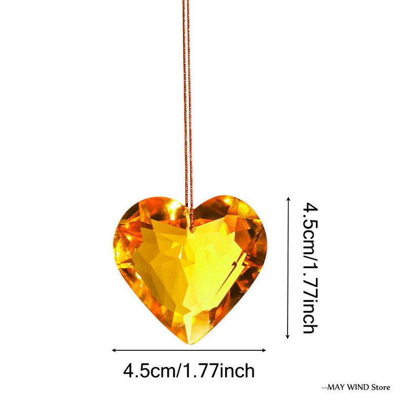 45mm Hanging Heart Suncatcher Prism Pendant Crafts for Home Office Garden Decoration Rainbow Maker Window Pendant 2023 Xmas Gift