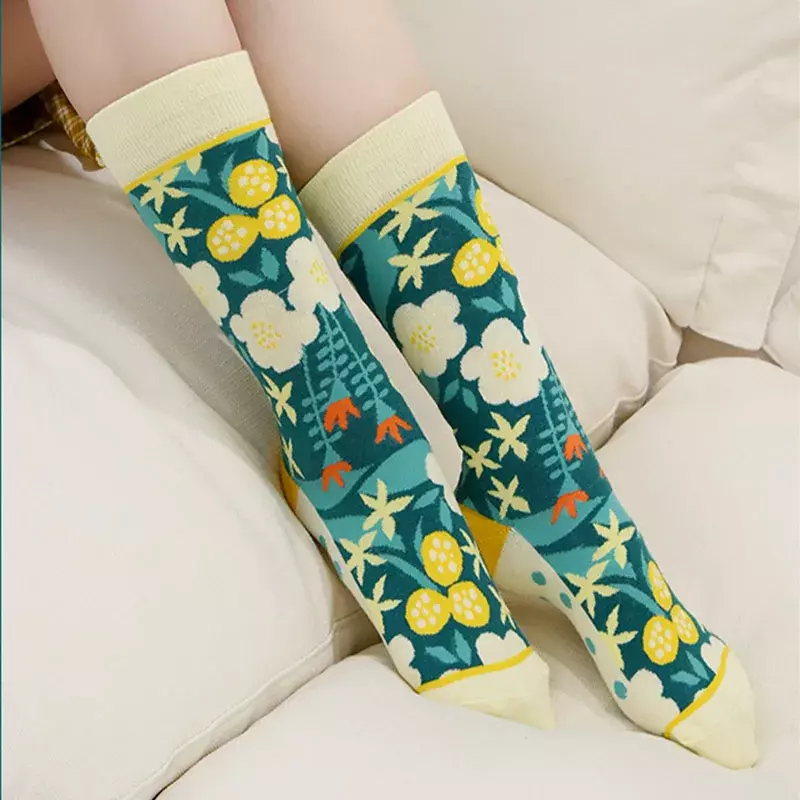 Calcetines divertidos y felices para mujer, medias de algodón con Graffiti de Cactus vegetal, personalizadas, a la moda