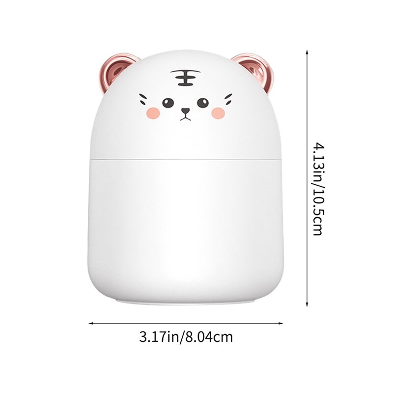 250Ml Mini Cute Pet Air Purification Humidifier Plugged In For Use Air Humidifier + Atmosphere Light For Home Pink