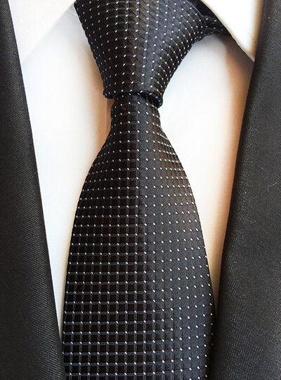Cravatta classica in poliestere da 8CM da uomo cravatta scozzese da uomo formale da ufficio accessori regalo per feste blu verde