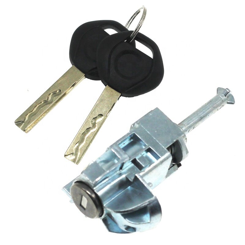 Conjunto de cerradura de puerta para coche, cilindro de cilindro del lado del conductor izquierdo, con 2 llaves, para BMW Serie 3 E46, 51217019975, 51217019976