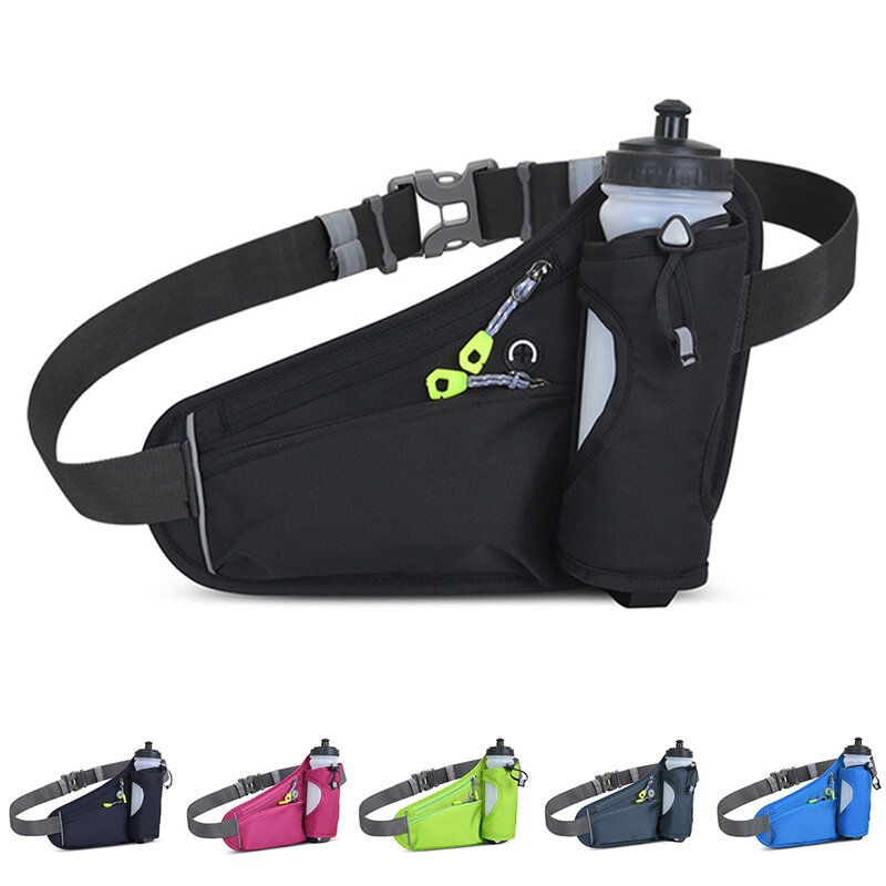 Sports Hydration Belt Bag Running Belt Waist Pack with Water Bottle Holder for Men Women Running Cycling Hiking Walking Bum Bag