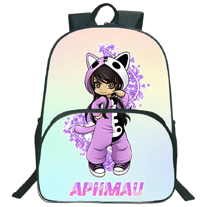 Tas punggung sekolah motif kartun Aphmau, tas punggung Laptop kapasitas besar untuk anak laki-laki dan perempuan