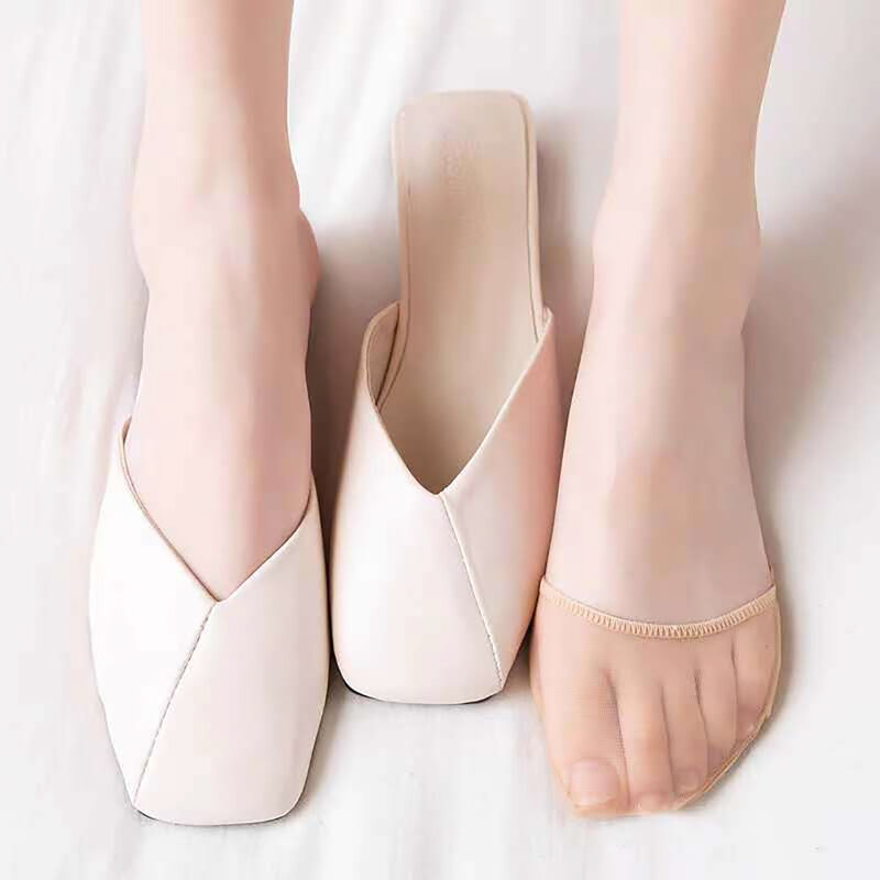 Женские чулочно-носочные изделия на высоком каблуке, удобные силиконовые носки в горошек, носки-невидимки на половину ладони, стельки
