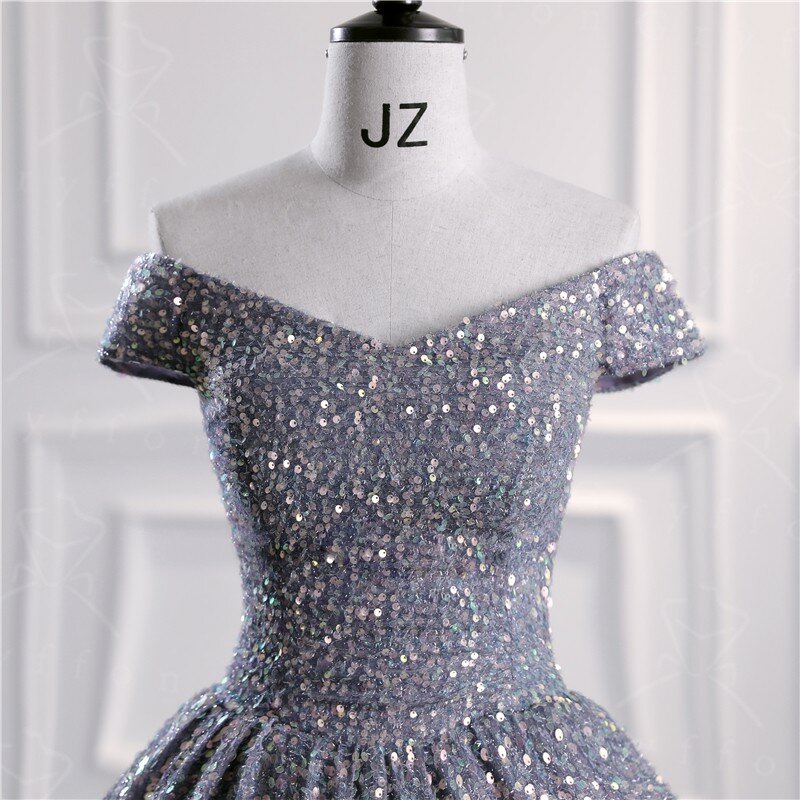 Luksusowe cekiny Quinceanera sukienki klasyczna sukienka na imprezę elegancka Off The Shoulder suknia balowa suknie z rzeczywistym zdjęciem dostosuj