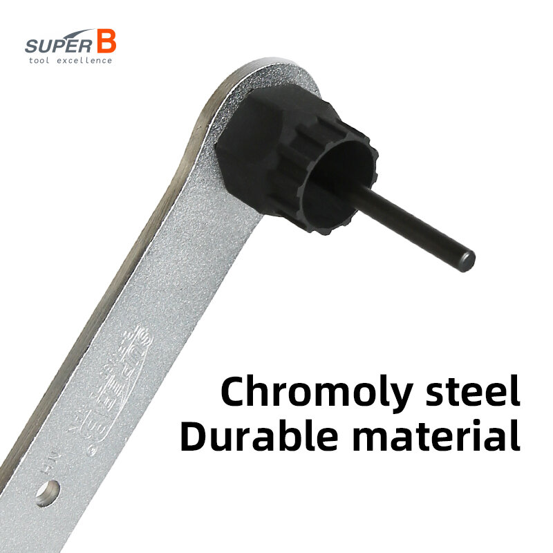 Super B Bicycle Freewheel Remover Chromoly Steel Durable Bike Repair Tools Socket Wrench 2 in 1 for Shimano/SRAM/Chris King