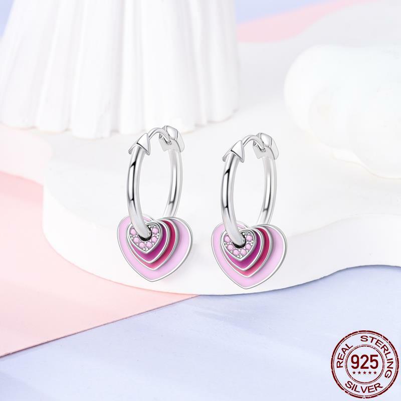 Sterling Silver 925 Charms Love Snake Bone Hoop Earrings For Women Friends Pave CZ Fine Engagement Anniversary Jewelry Dangler