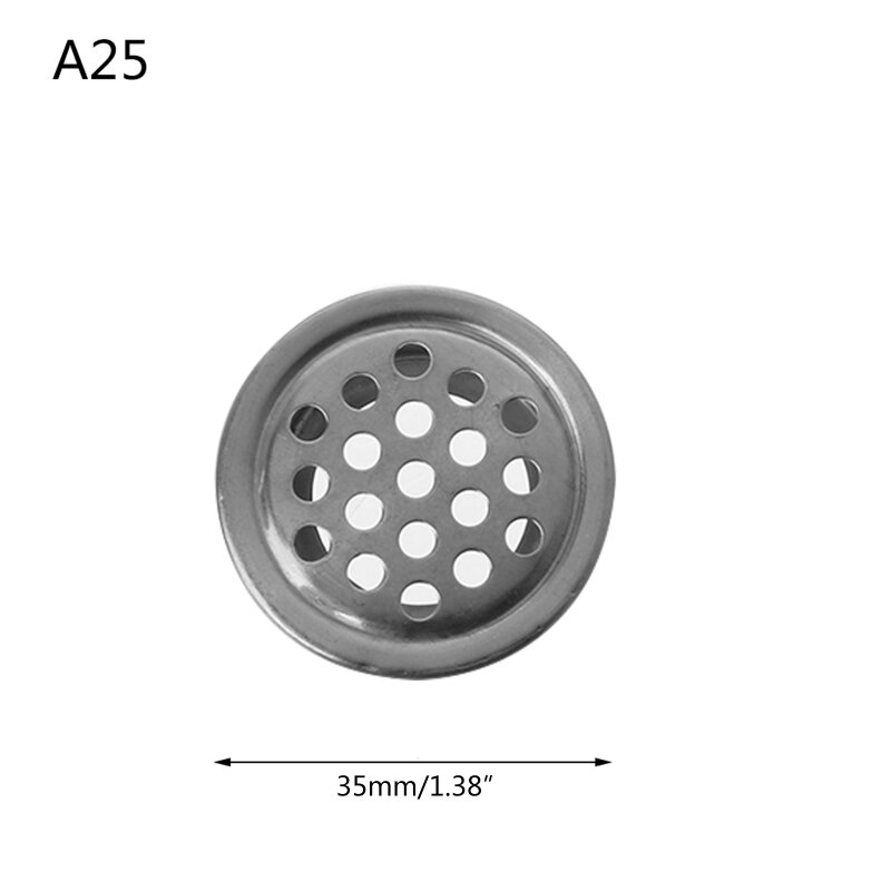 N0HB Stainless Steel Air Vent Hole Ventilation Louver Round Shaped Venting Mesh Holes