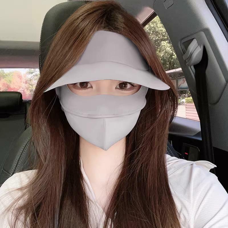 2024 Summer Full Face Sun Protection Mask Outdoor Breathable UV Protection Sunscreens Hat Scarf Combination For Fair Skin