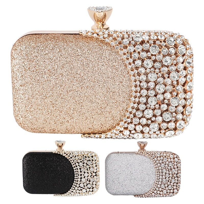 女性のためのダイヤモンドのイブニングクラッチバッグ、財布宴会の財布、結婚式のディナーバッグ