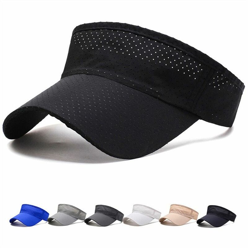 Tampão de corrida respirável para esporte ao ar livre, Chapéus de sol ajustáveis, Chapéu de tênis de secagem rápida, Proteção UV confortável