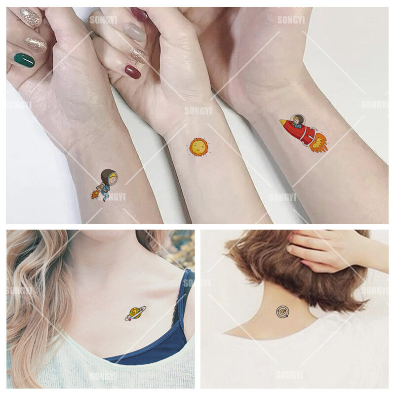 Autocollants de tatouage pour enfants, 10 feuilles/ensemble, Stickers de maquillage corporel