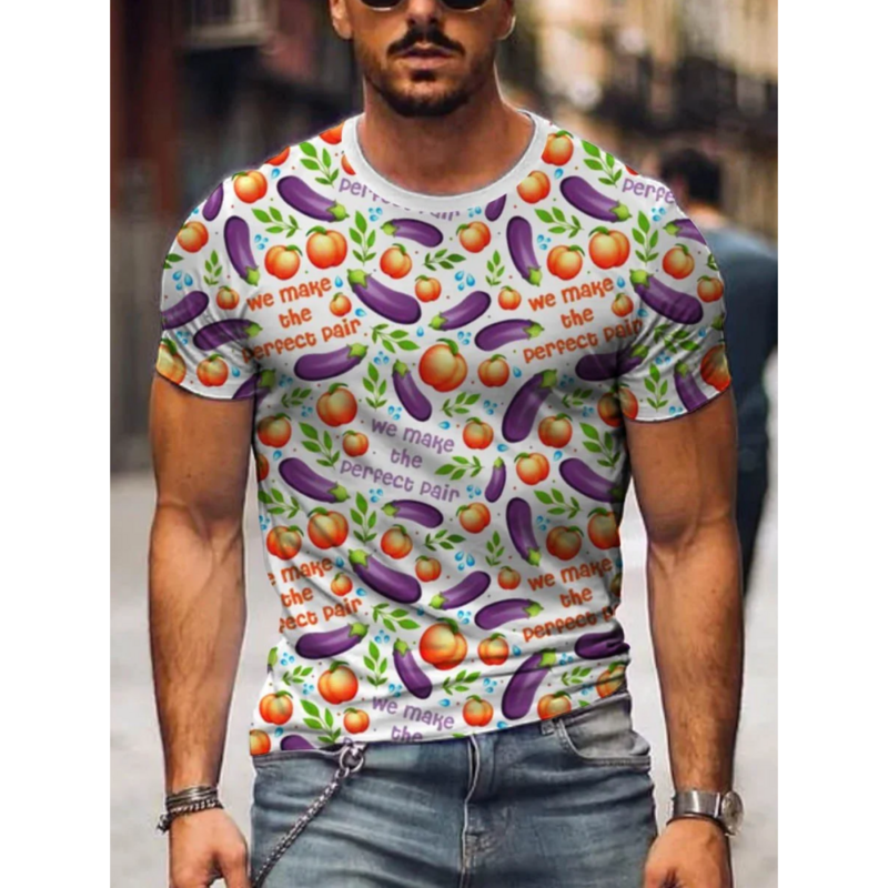 2024 Men's T Shirt 3d Print Funny Fitness Short Sleeve Summer Tops Tee Casual Fashion Street Male Clothing Party Men T Shirt