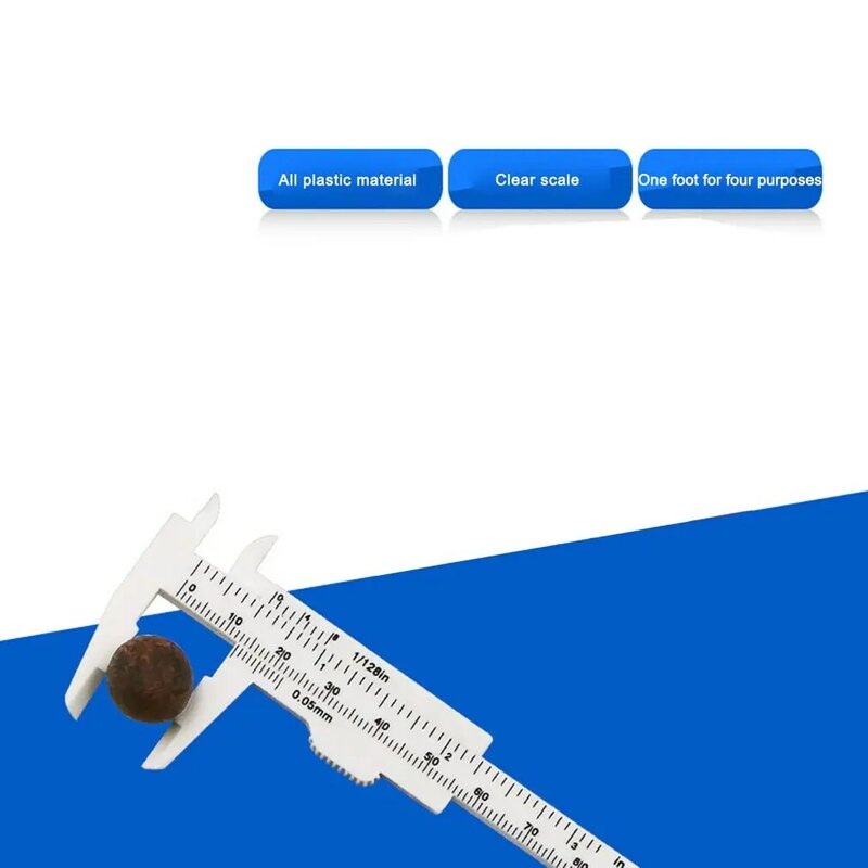 Calibrador Vernier de plástico de doble escala de 0-80mm, Mini regla, herramienta de medición precisa, calibrador Vernier estándar