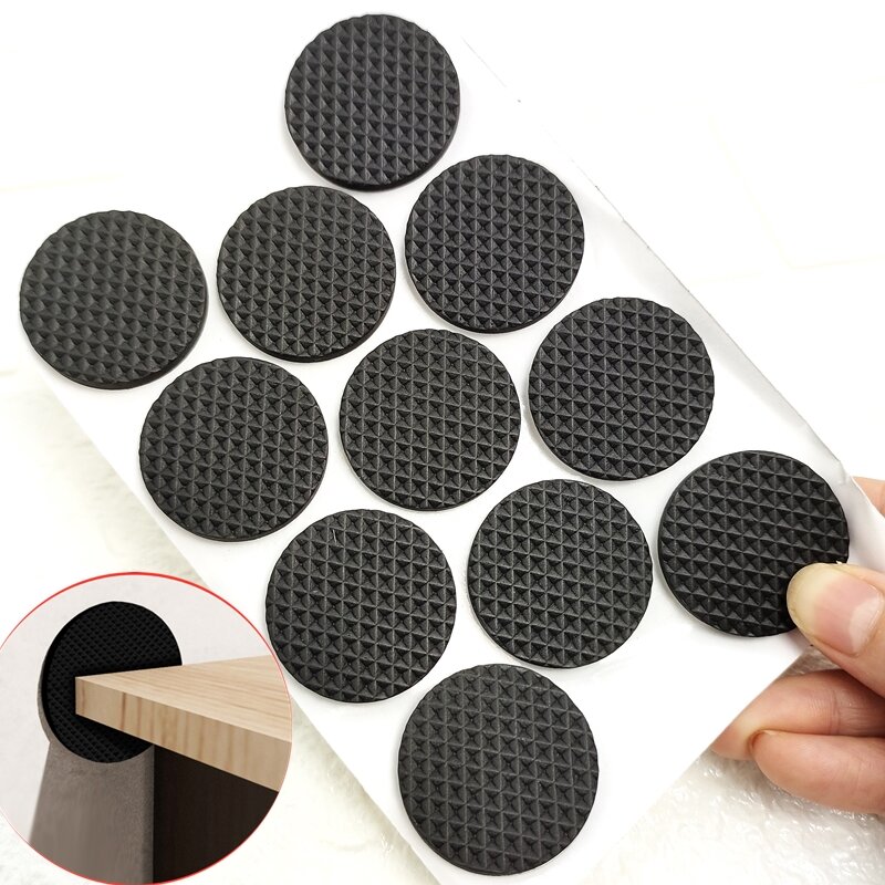 Rubber Pads For Chair Legs 1-24pcs Anti Slip Mat Bumper Damper Non-Slip Round Square Self Adhesive Table Feet Protector Hardware