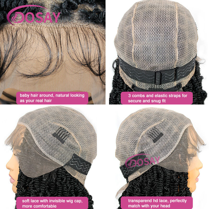 Парик Dosay с плетением на сетке 12 дюймов для чернокожих женщин, короткие плетеные, с пружинной оплеткой, с коротким изгибом, синтетические, Страстные