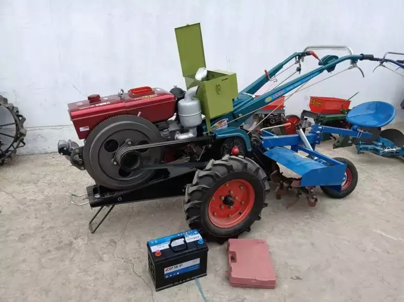 Bajak sawah listrik 15 Hp 18 Hp 20 Hp 22 Hp pertanian Mini roda ganda berjalan traktor 2024 baru diskon besar