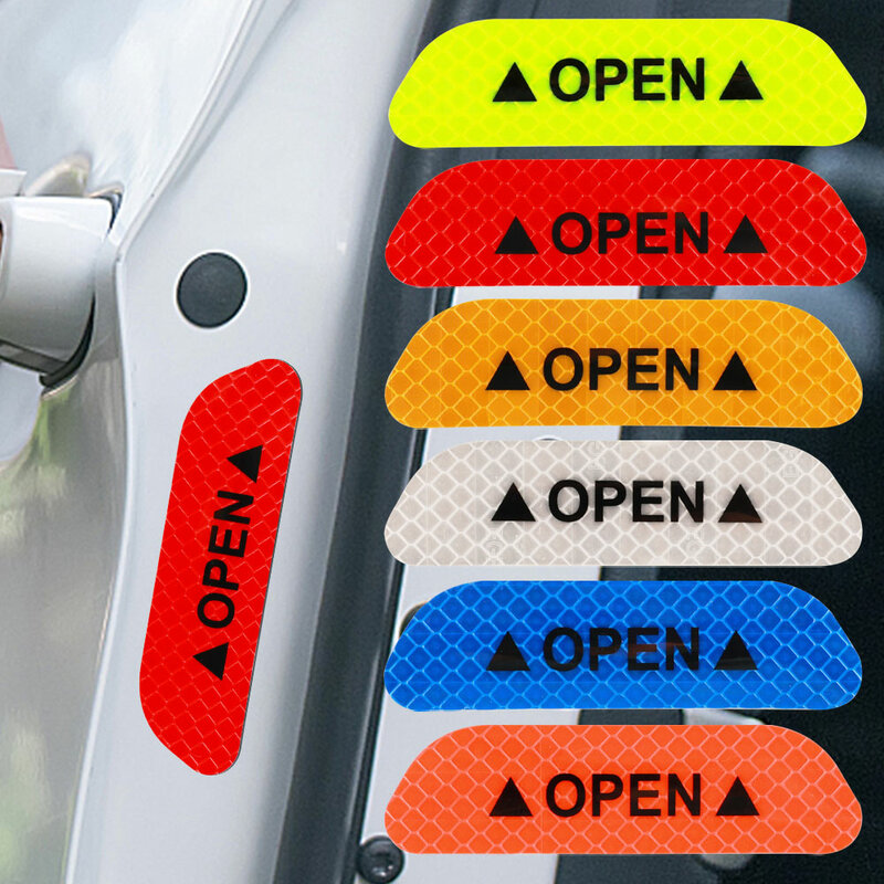 Автомобильная Светоотражающая наклейка для открывания двери, ночная безопасность, зеркальная лента, автомобильные аксессуары, внешний интерьер, ночная наклейка для автомобиля