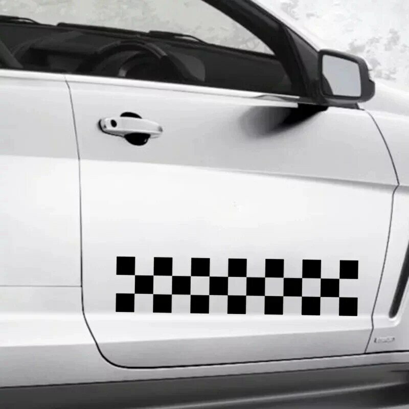 Xadrez Pattern Etiqueta Do Carro, Die-Cut Vinyl Decal, Auto Decors impermeável no corpo do carro, pára-choques, janela traseira